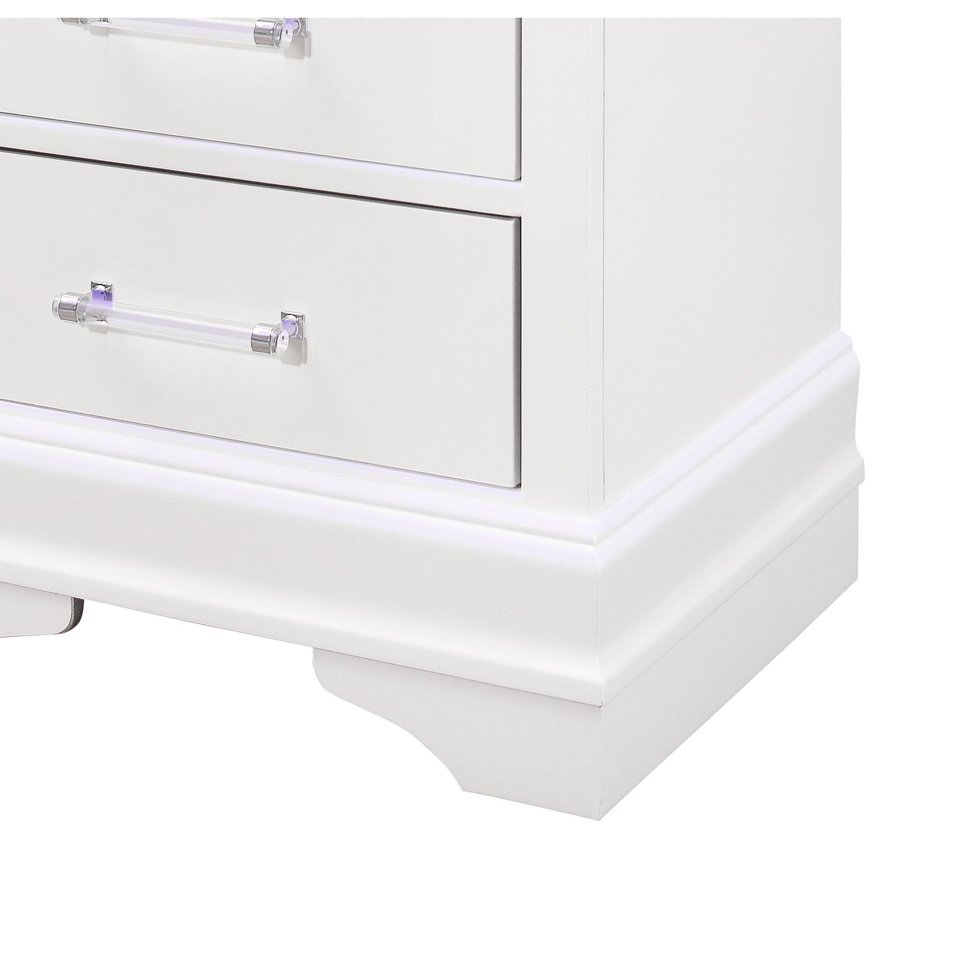 CHARLSTON WHITE NIGHTSTAND WITH LED
