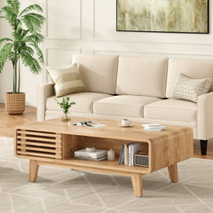Coffee Table, Living Room Tables, Modern Table with Storage, Mid Century Farmhouse Wood Coffee Table for Living Room