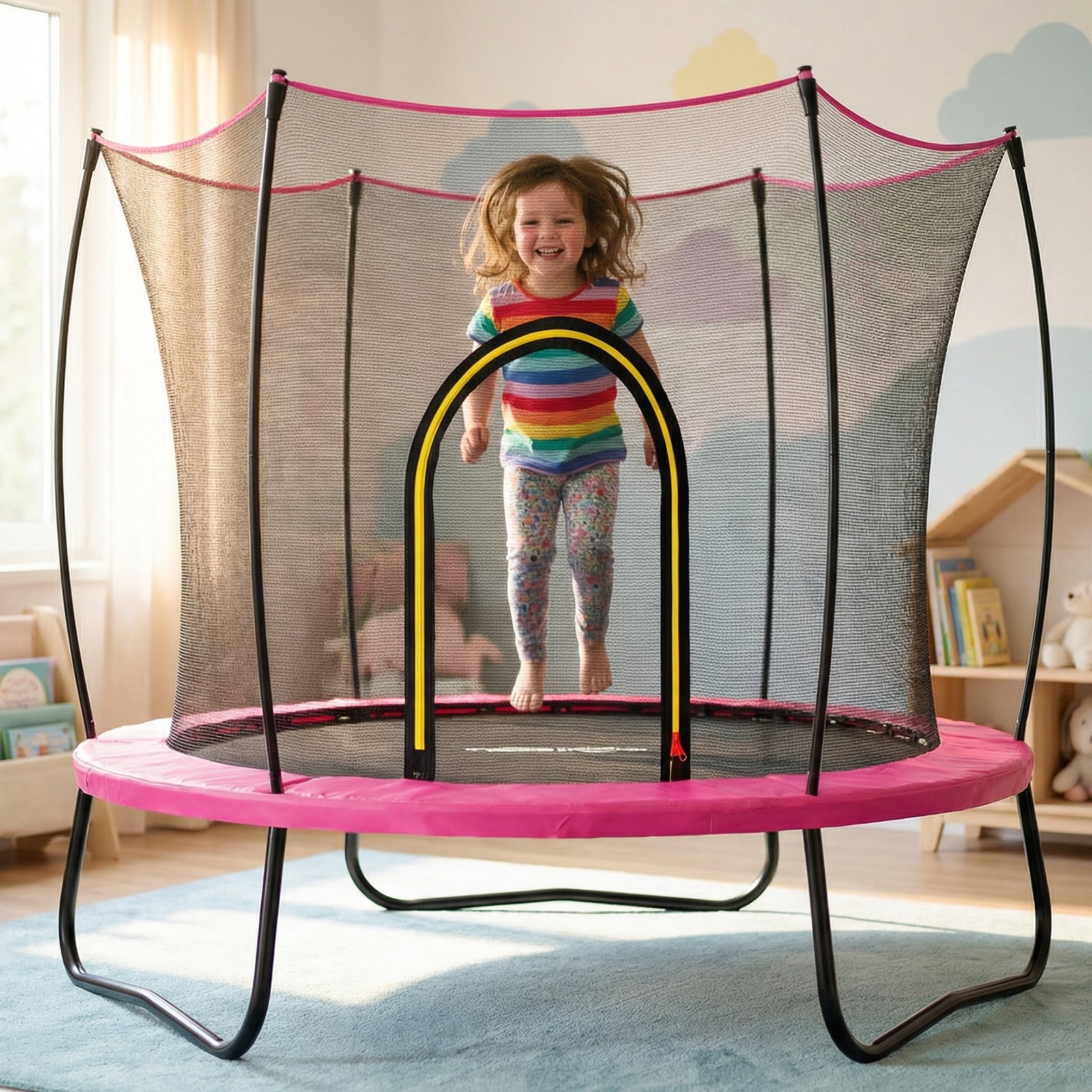 YC 55 inch trampoline spring- darkpink