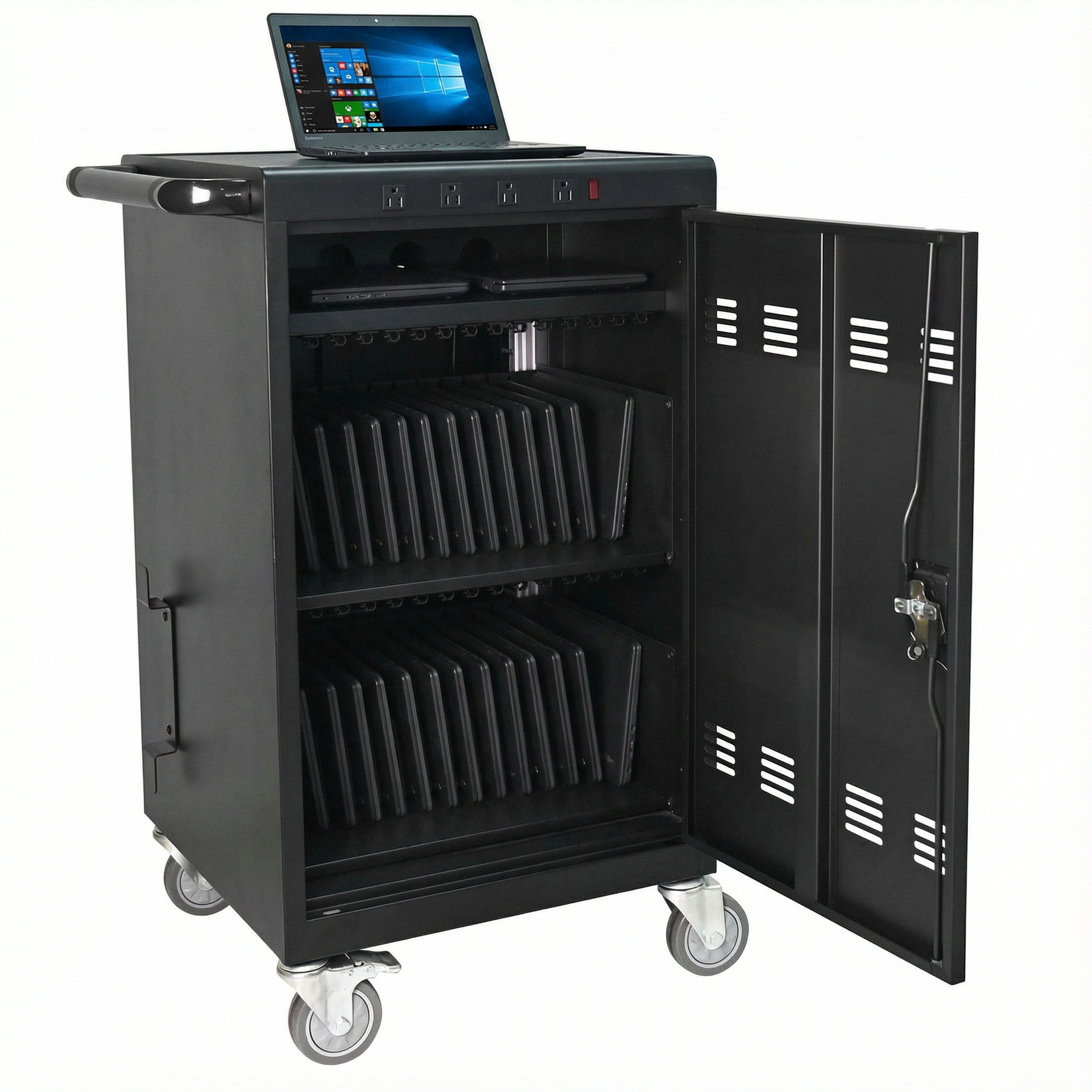 Mobile Charging Cart and Cabinet for Tablets Laptops 35-Device (B30PLUS)
