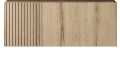 36" MURI White Oak Woodgrain Plywood Cabinet with Double Doors and One Drawer, NO Basin and Top, NO Faucet and Sink Cover