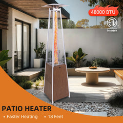 Patio Heater 48,000 BTU Outdoor Heaters for Patio Propane with Detachable Wheels, Protective Cover, Outdoor Terrace Garden Poolsid Commercial Residential(BN)
