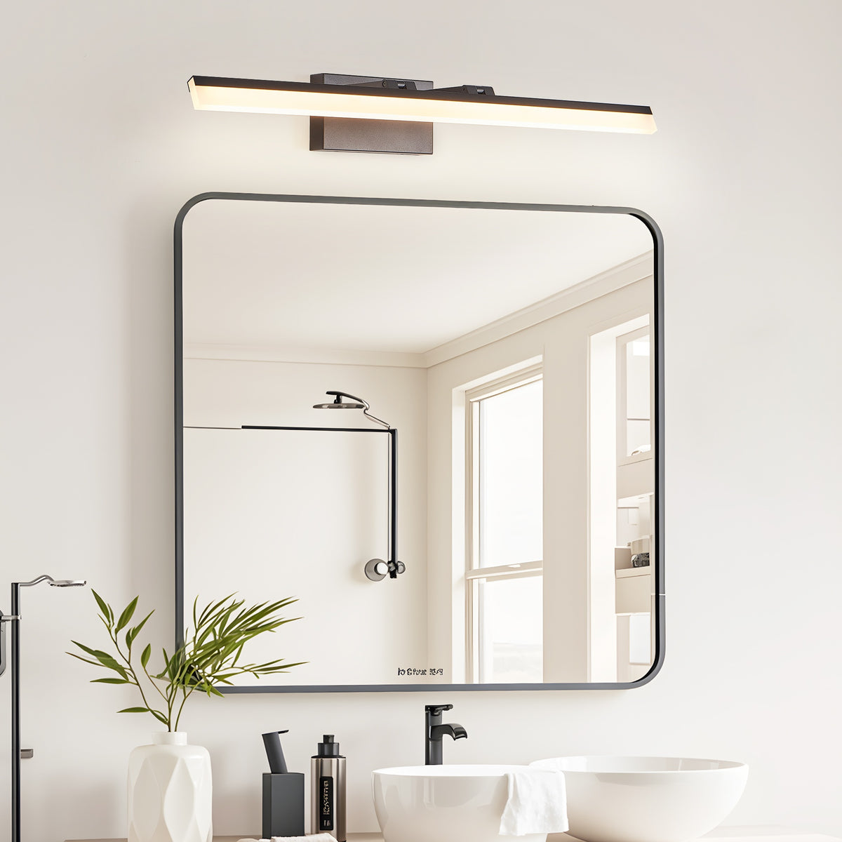 32 Inch Modern LED Bathroom Vanity Light – Sleek Black Metal Wall Light for Mirror, Dressing Room or Sink Area