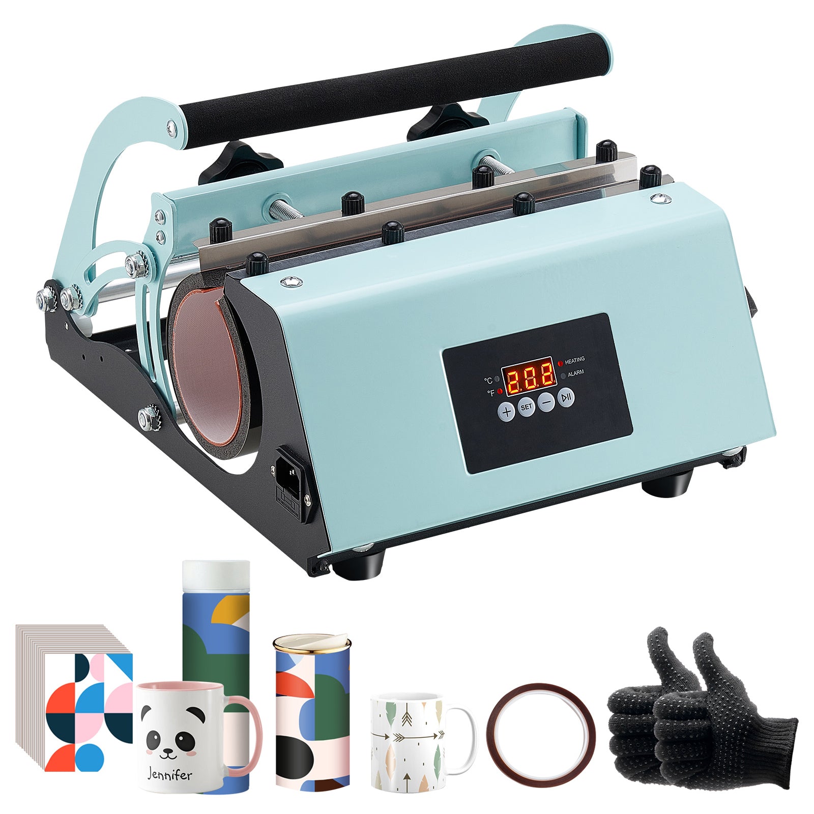 Tumbler Heat Press Machine 11-30oz Mug Press Sublimation Tumblers Green