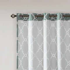 Fretwork Print Grommet Top Window Curtain Panel(Only 1 Pc Panel)