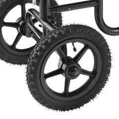 Folding Knee Scooter, Carbon Steel Steerable Knee Walker with Height-Adjustable Handlebar & Knee Pad, 12" All-Terrain Wheel, Dual Brakes, Leg Recovery Scooter for Injured Ankle Foot Knee, 350LBS