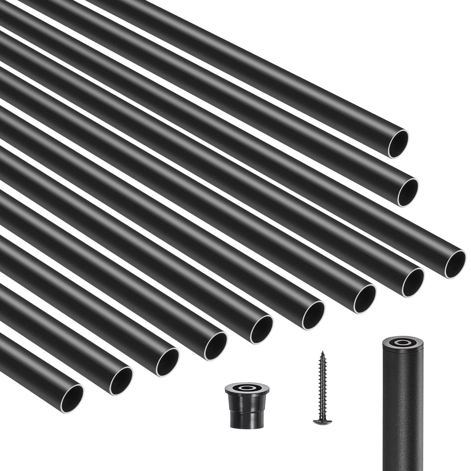 Metal Staircase Balusters 51 Pack 26 In Aluminum Spindles with Screws/Rail Caps