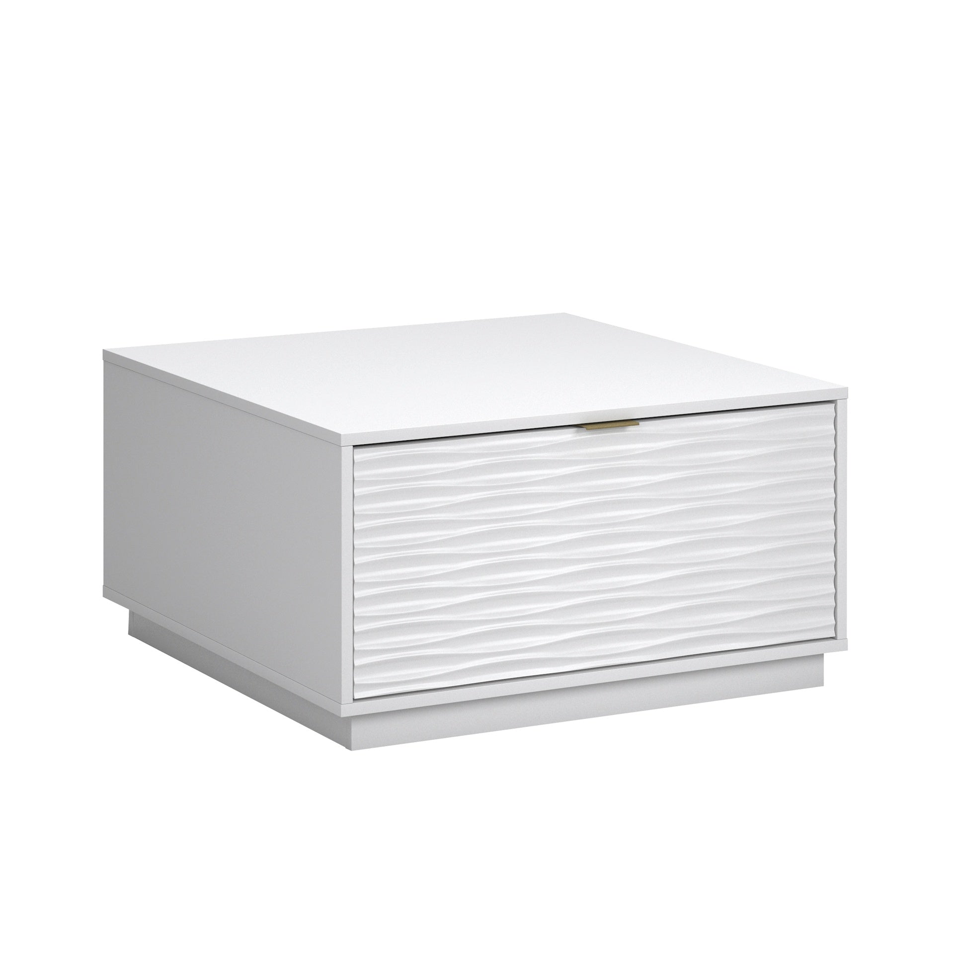 Coastal Coffee Table with Drawer, White finish