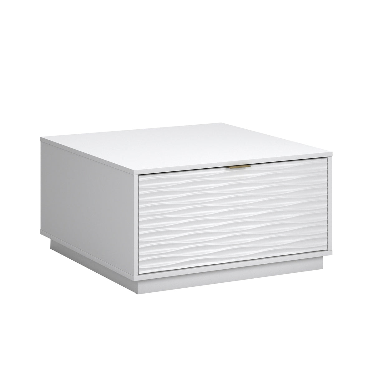 Coastal Coffee Table with Drawer, White finish