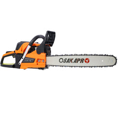 62CC Gas Powered Chainsaw, 2-Cycle Petrol Handheld Cordless Chain Saw, Gasoline Gas Chainsaws for Tree Wood Cutting,with 18" and 20" guide bar and chain,Safety kit, Storage Bag, EPA compliant