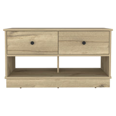 Tulip Storage Bench, Two Drawers, Two Shelves