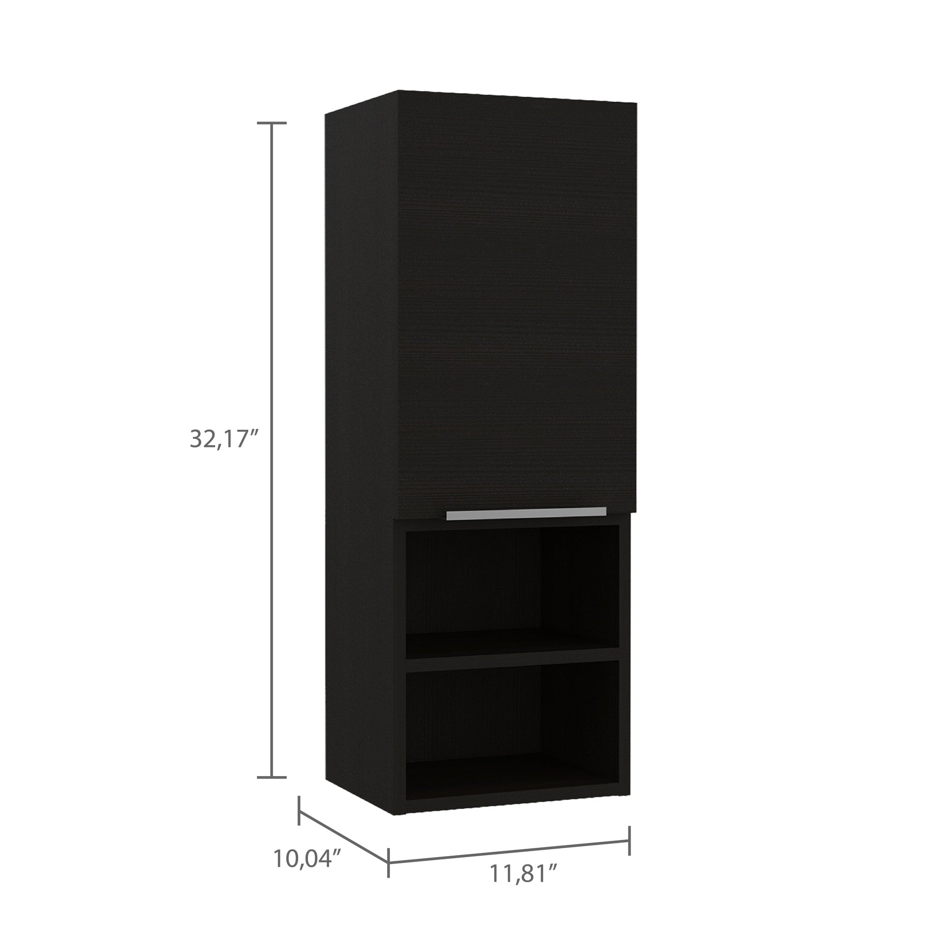 Wenge Rectangle 2-Shelf Medicine Cabinet