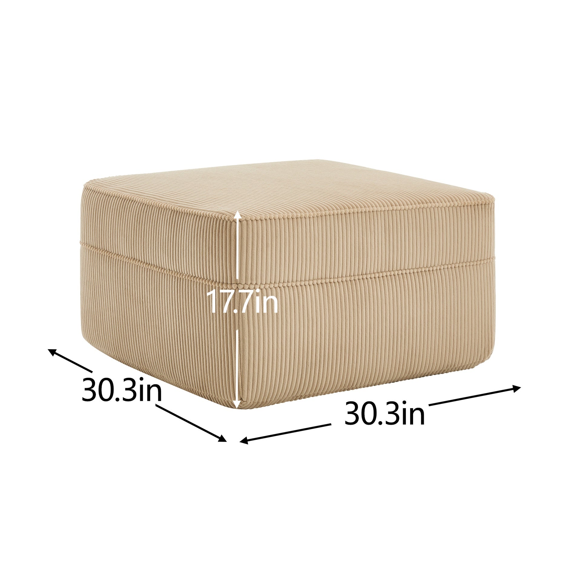 Martha Ottoman Corduroy -Camel