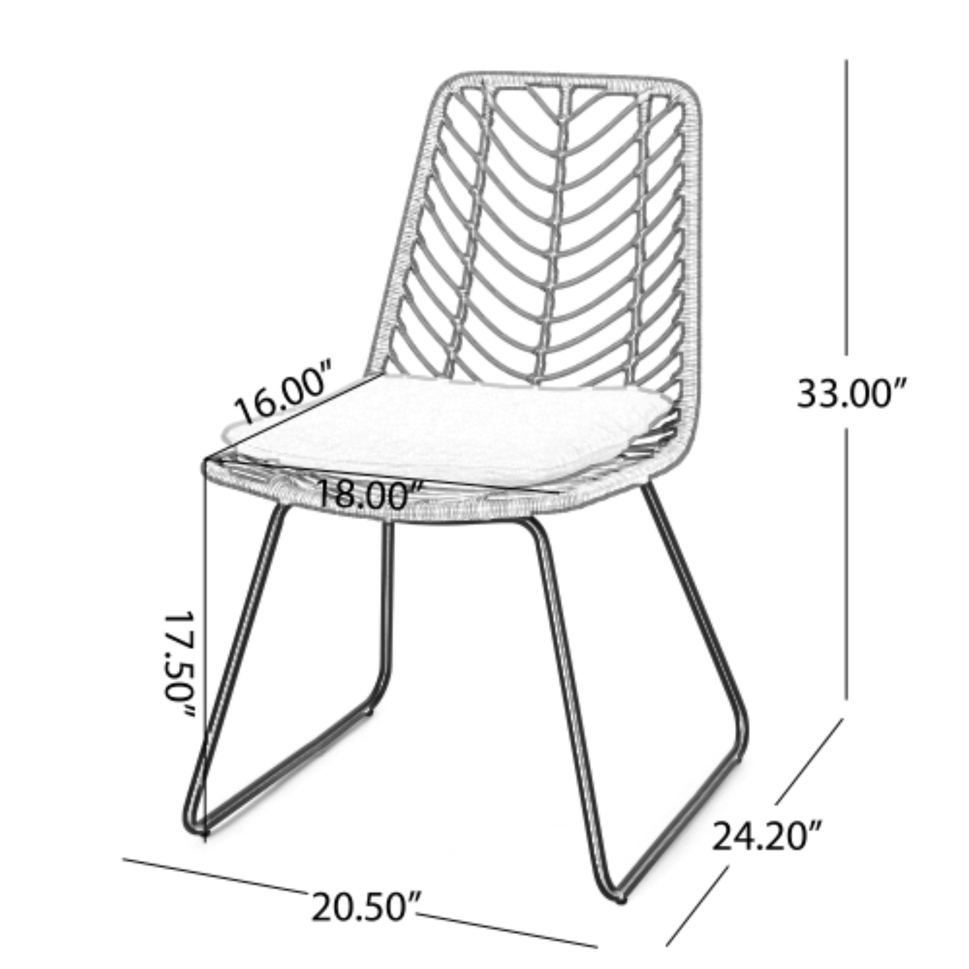 DEJA CHAIR,2PCS with 2 Cushions,Gray