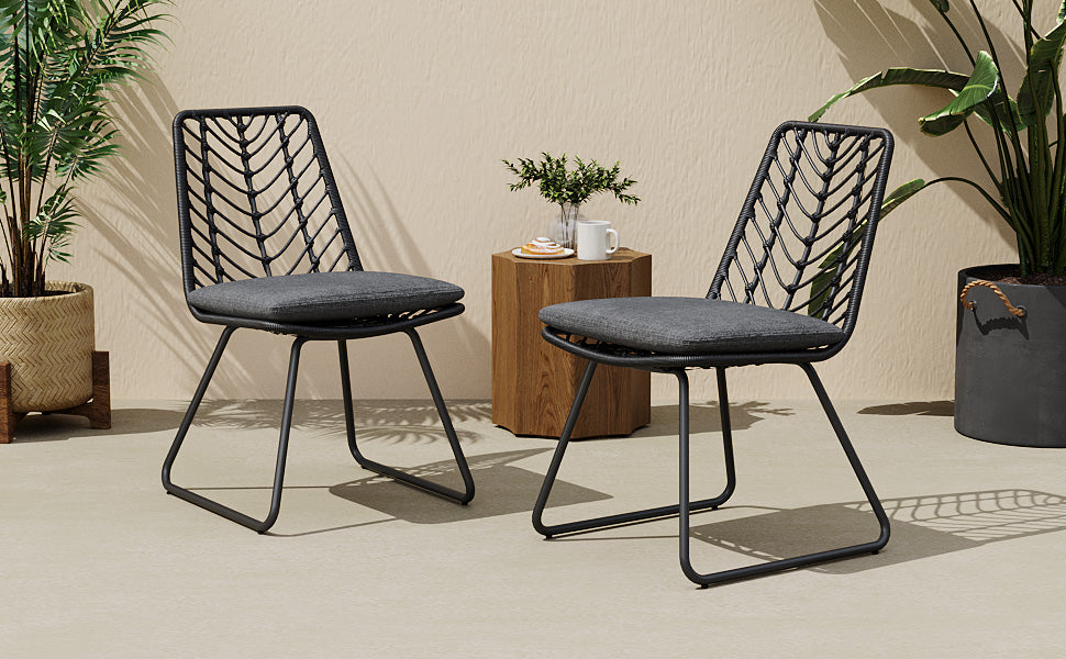 DEJA CHAIR,2PCS with 2 Cushions,Gray