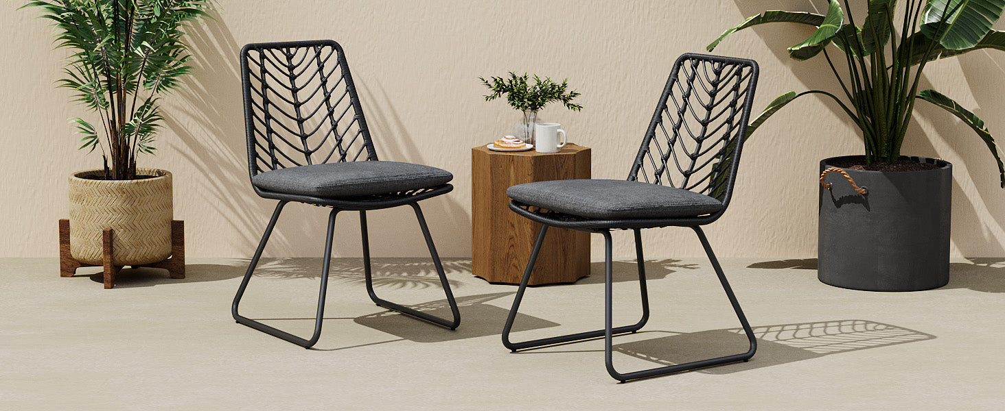 DEJA CHAIR,2PCS with 2 Cushions,Gray