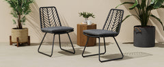 DEJA CHAIR,2PCS with 2 Cushions,Gray