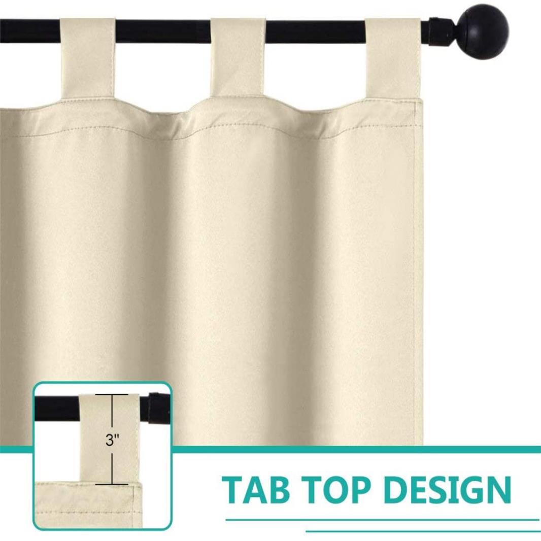 1 pack Blackout Waterproof Indoor/Outdoor Tab Top Curtain Panel