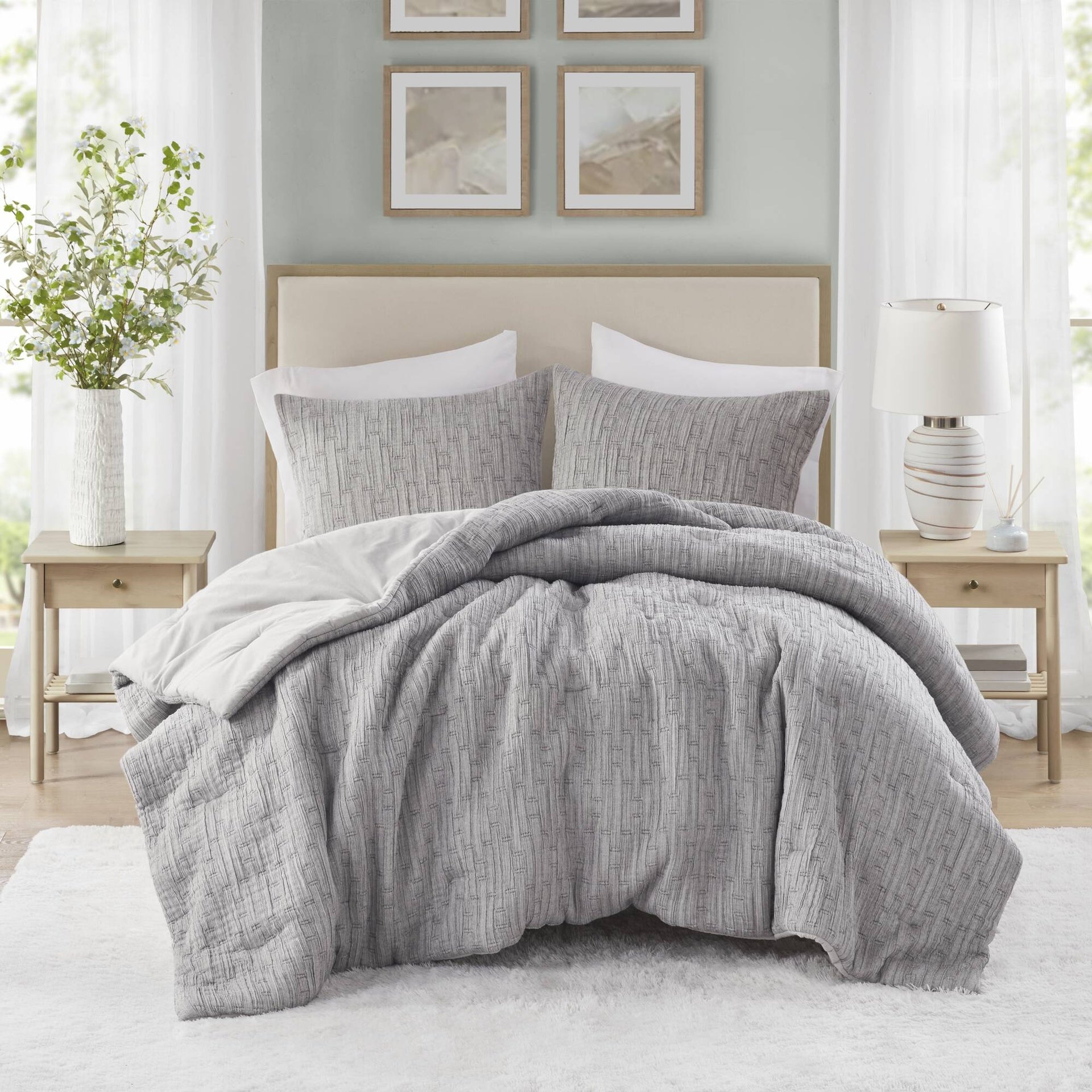 3 Piece Oversized Comforter Set-Full/Queen