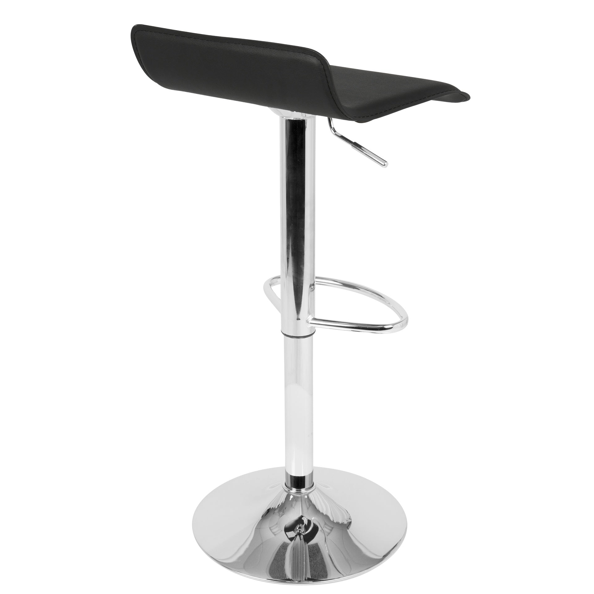 Ale Contemporary Adjustable Barstool in Black PU Leather by LumiSource - Set of 2