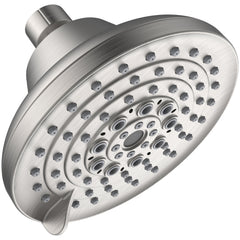 6 Spray Settings High Pressure Shower Head 5" Rain Fixed Showerhead - Brushed Nickel Adjustable Shower Head with Anti-Clogging Nozzles, Low Flow Easily Installation