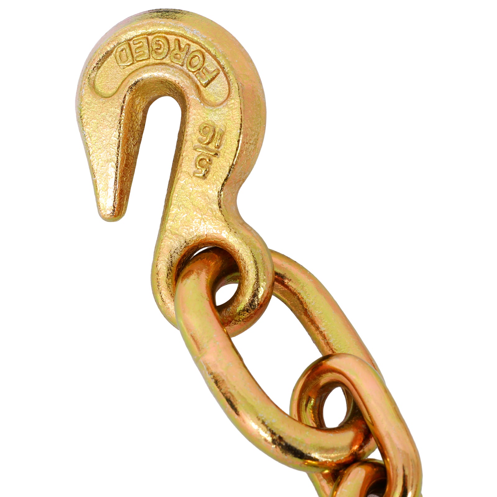 Tow Chain with 8 Inch Forged J Hook and Grab Hook - Grade 70 Chain - 6 Foot - 4,700 Pound Safe Working Load