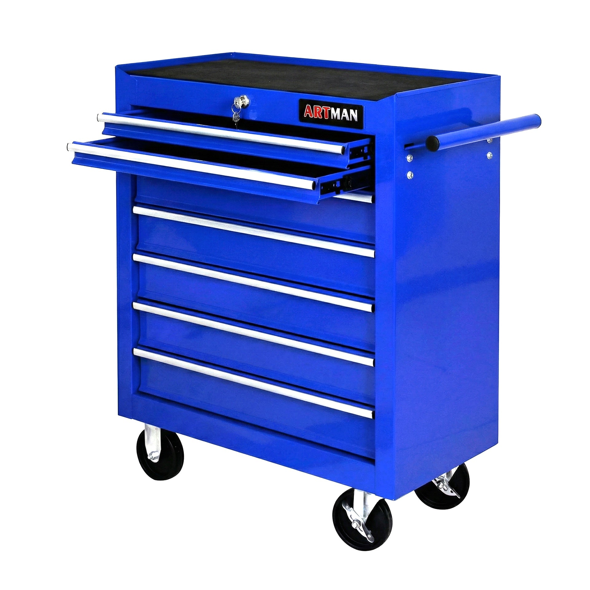 7 DRAWERS MULTIFUNCTIONAL TOOL CART WITH WHEELS-BLUE