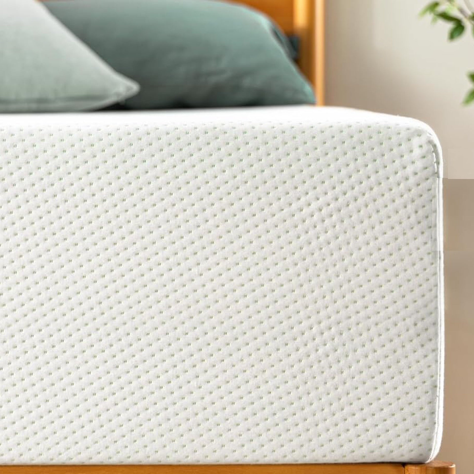 6 Twin Green Tea Memory Foam Mattress in Box, Fiberglass Free, White(Bed not included)