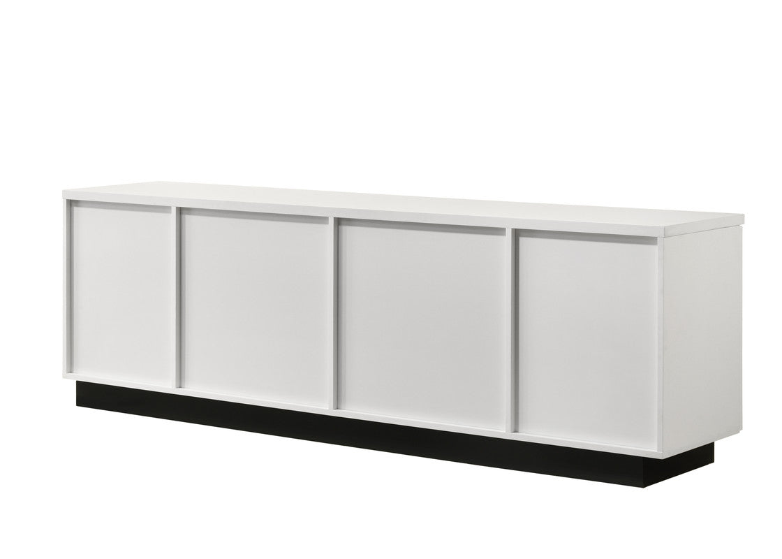 Reine 70.5"W White Finish TV Stand with Drawers