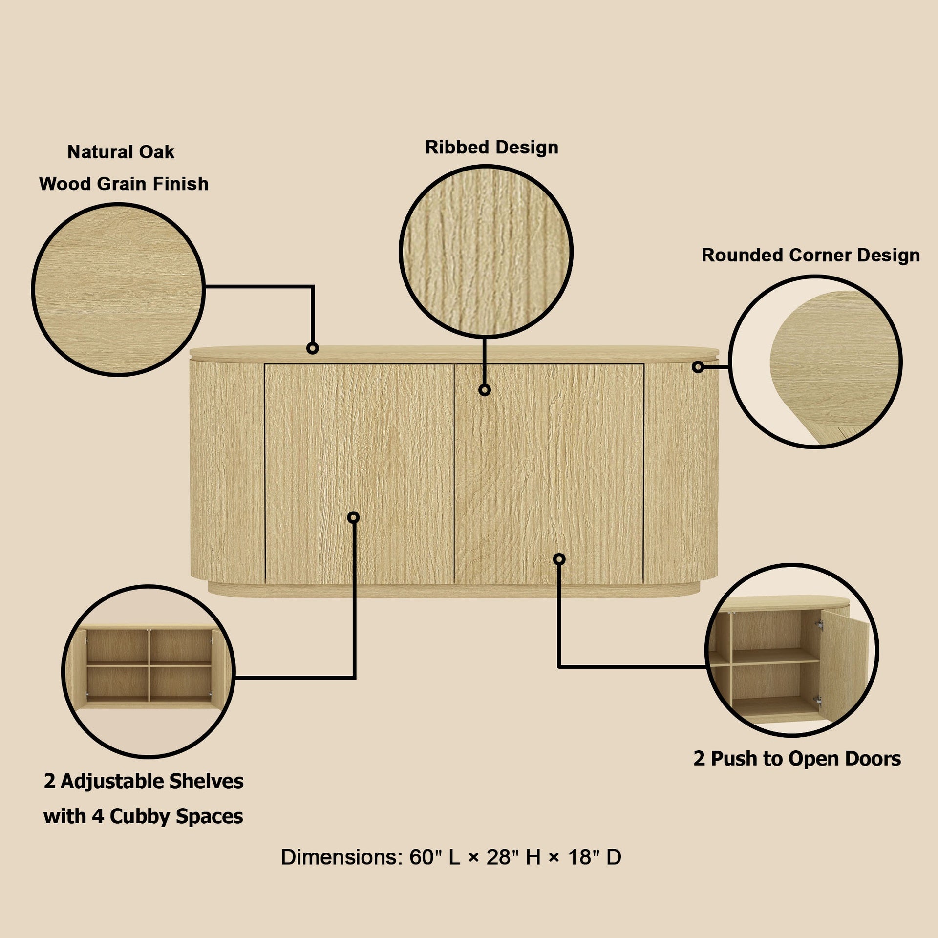 Sideboard in Natural Oak