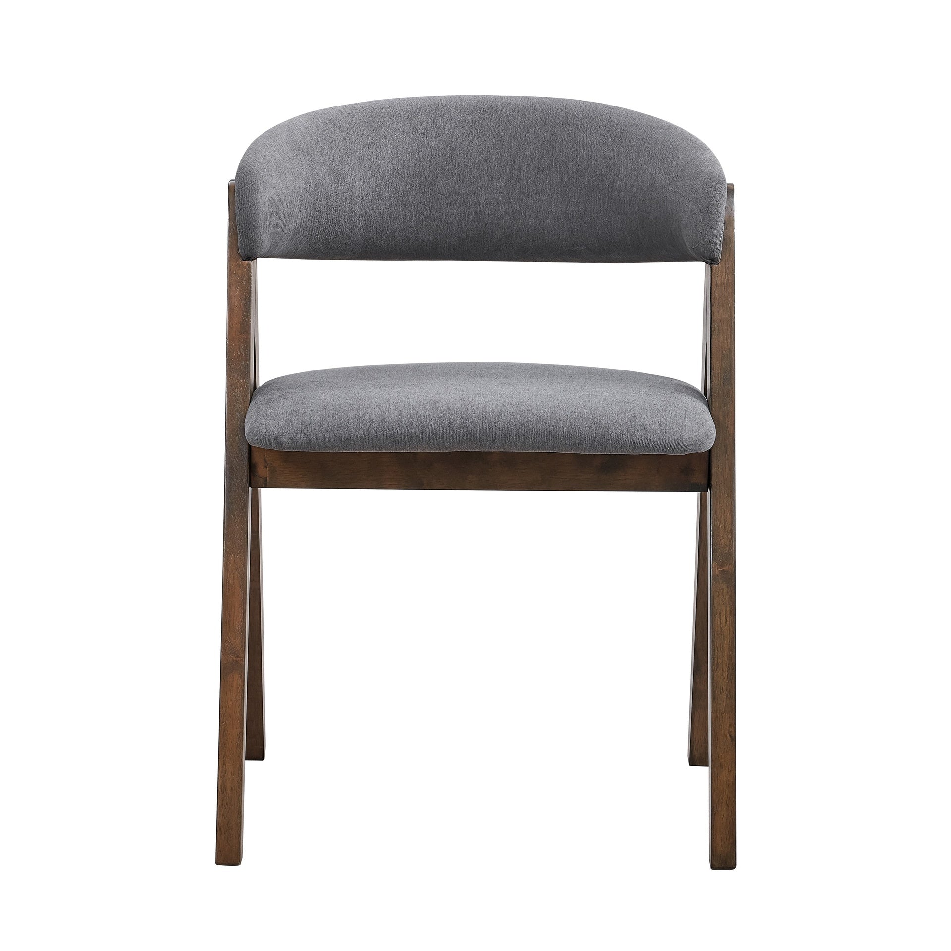 Walnut Finish Side Chairs Set of 2, Upholstered Seat and Back Wooden Modern Dining Furniture