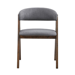 Walnut Finish Side Chairs Set of 2, Upholstered Seat and Back Wooden Modern Dining Furniture