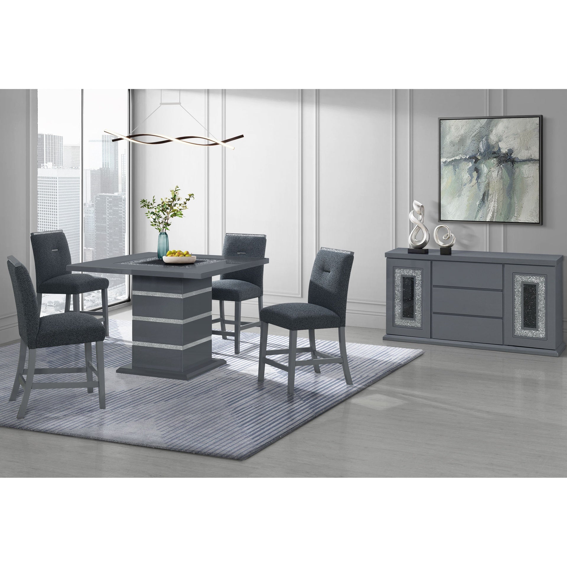 ARIYA DARK GREY BAR STOOLS 2PK