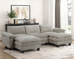 Modern Style Armless Chair Chenille Fabric Upholstery Contemporary Living Room Furniture 1pc Durable Plywood Plush Comfort
