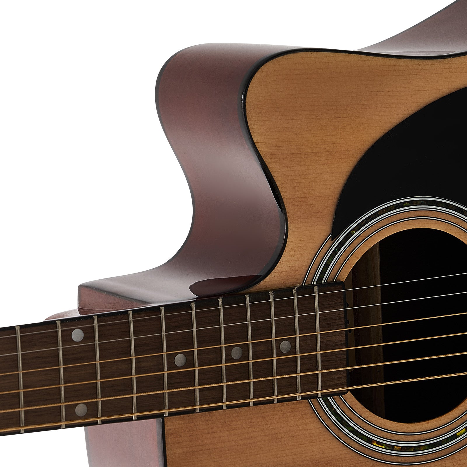 41 in Cutway Acoustic Guitar Natural Beginner Bundle with Gig Bag for Adult Solo