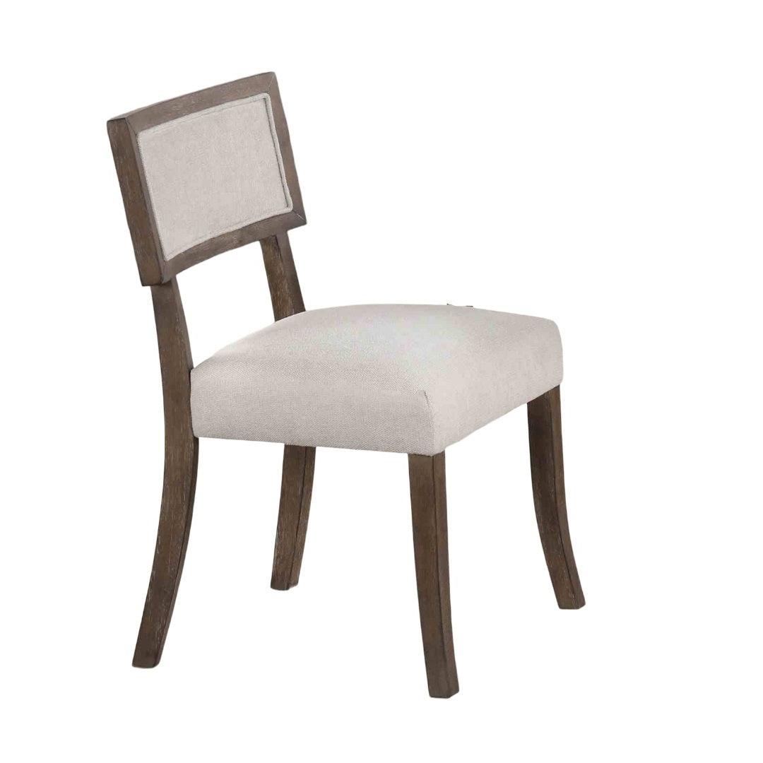 Contemporary Style 2pc Side Chair Upholstered Seat And Back Rest Dark Walnut And Light Gray Finish Dining Room