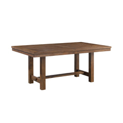 Dining Table Brown Finish Wooden Rectangle Transitional Style Kitchen Dining Room Furniture 1pc