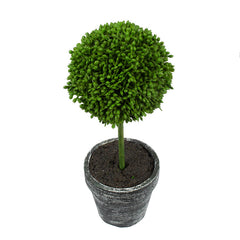 S/3 D3.5x9.5" Mini Faux Potted Boxwood Topiaries