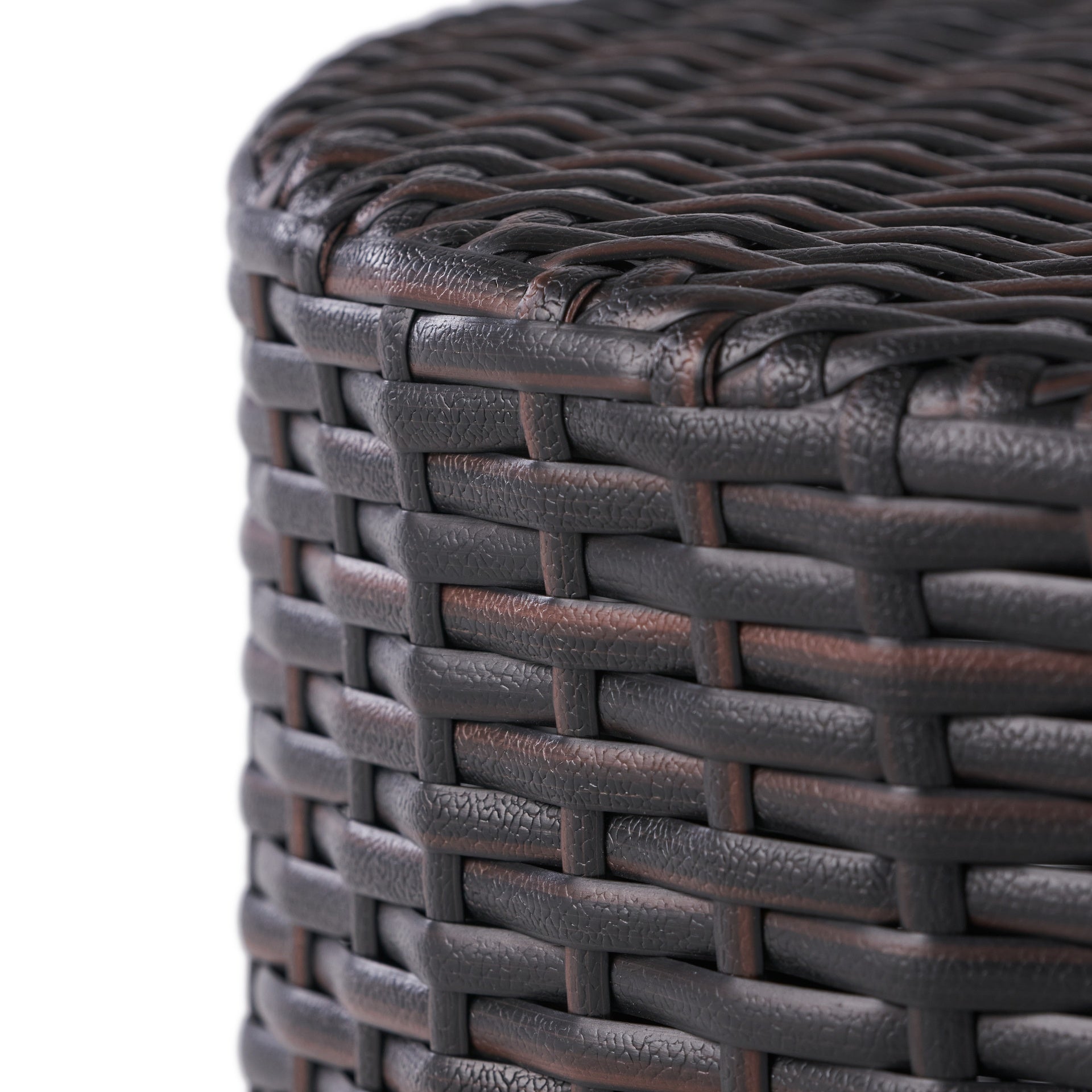 Kingstown RD Barrel Side Table,  Outdoor Wicker End Table