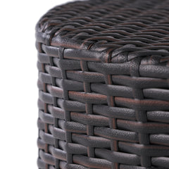 Kingstown RD Barrel Side Table,  Outdoor Wicker End Table