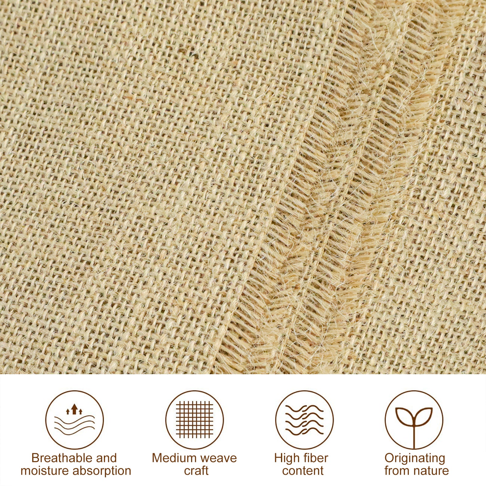 5.3 ft. x 30 ft. Heavy Duty 7.7 oz. Natural Burlap Fabric - Premium Weed Barrier for Raised Beds, Seed Cover & Tree Protection