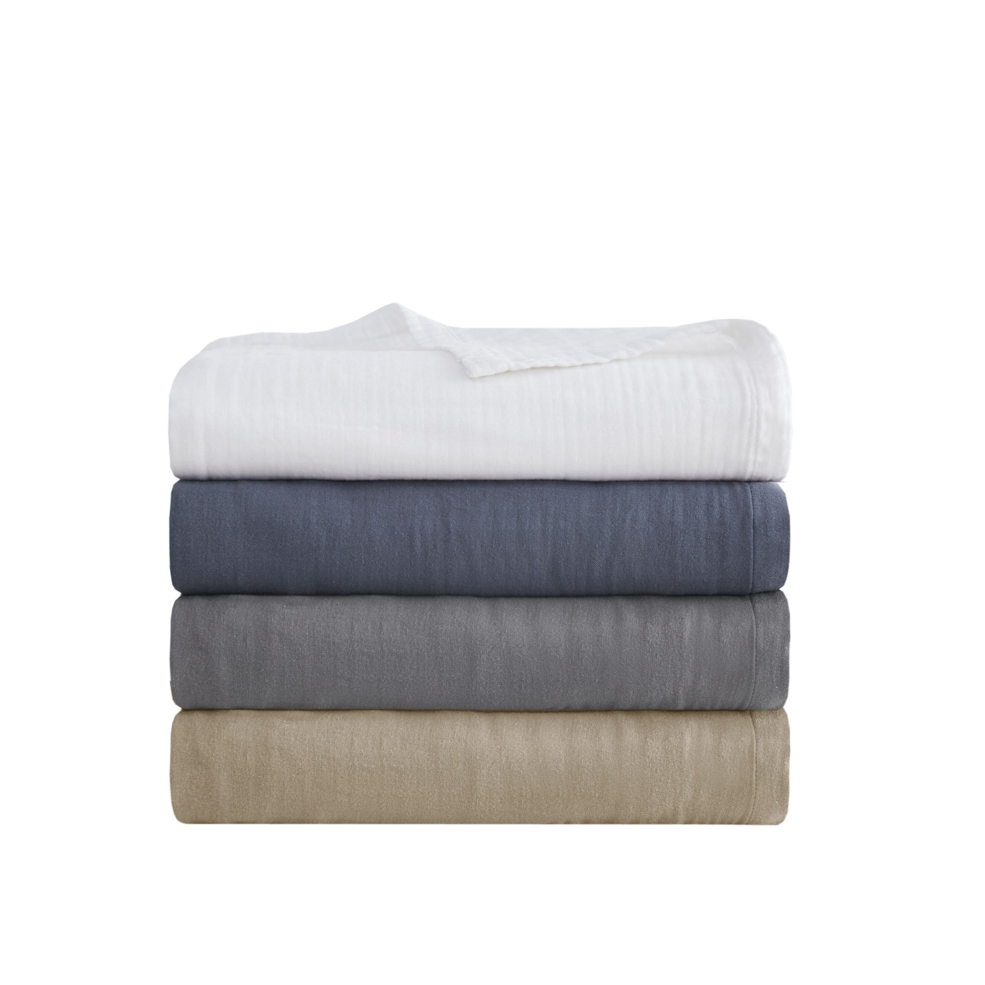 1 PCS Full/Queen 100% Cotton Lightweight Blanket Tan