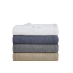 1 PCS Full/Queen 100% Cotton Lightweight Blanket Tan