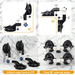 3-in-1 Adjustable angles (90-270 degrees) Suction Cup Tool for Seam Joining,fixation,and Leveling, Professional Countertop Installation Tool,black color