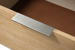 Natural Finish 1pc Nightstand Mango wood Veneer Bedroom Furniture Bedside Table Metal Finger Pulls Transitional Style