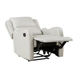 Taupe Reclining Chair 1pc Comfort Seating Faux Leather Upholstery Living Room Furniture Solid Wood