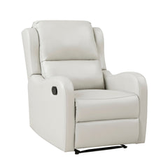 Taupe Reclining Chair 1pc Comfort Seating Faux Leather Upholstery Living Room Furniture Solid Wood