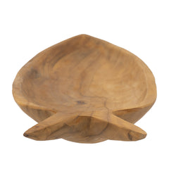 23.6x6.3x2" Teak Wood Decorative Plate with Carrot Shape Natural
