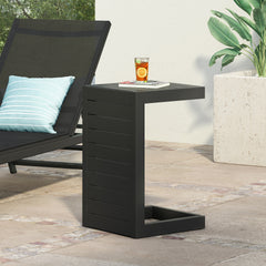 CAPE CORAL ALU C-SHAPED TABLE BLACK