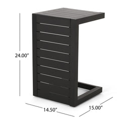 CAPE CORAL ALU C-SHAPED TABLE BLACK